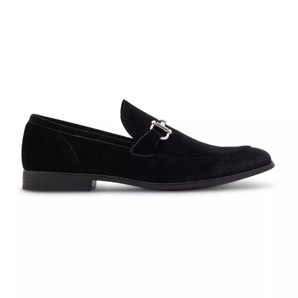 Steve Madden Delrayy Black Loafer Velvet Slip On Antique Gold Hardware  NWT main image 4